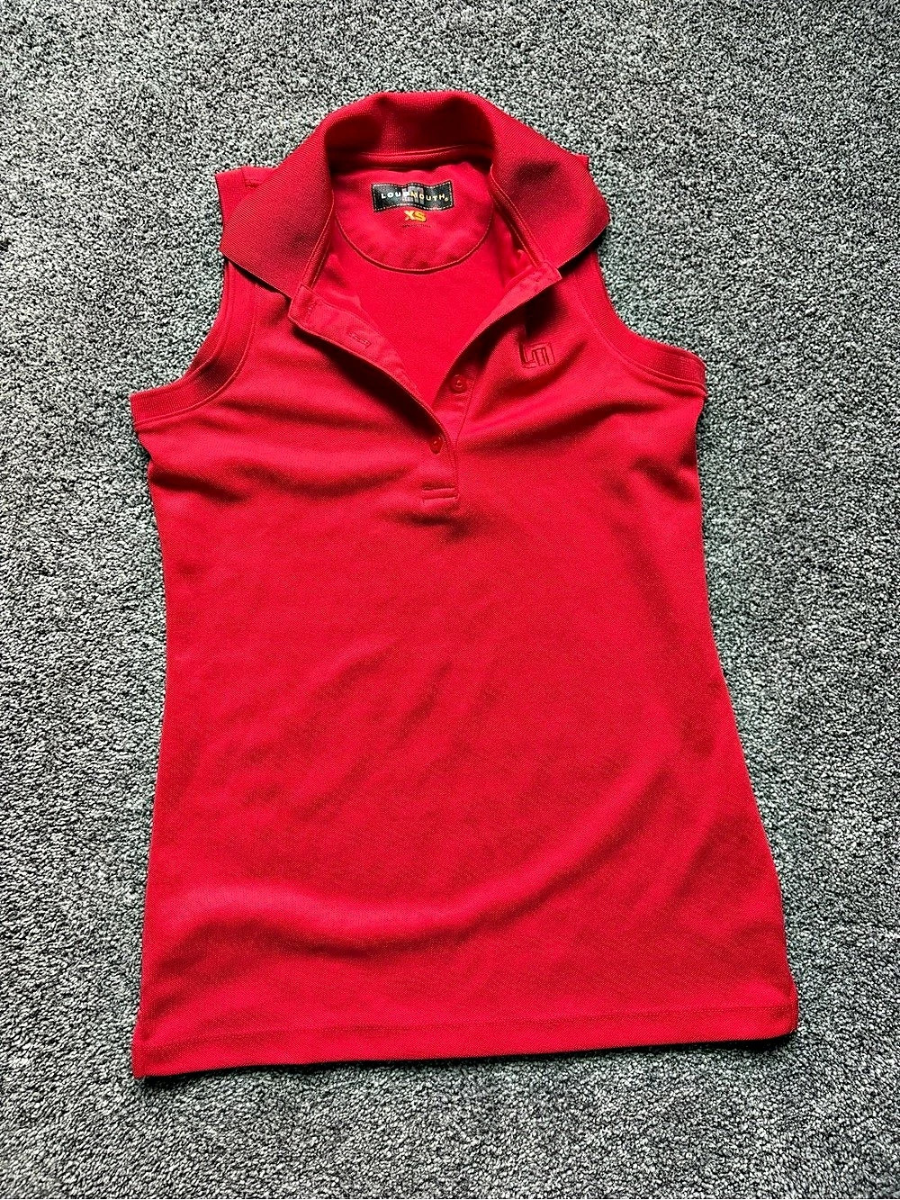 Loudmouth Women's Heritage Polo - Red Sleeveless Top XS